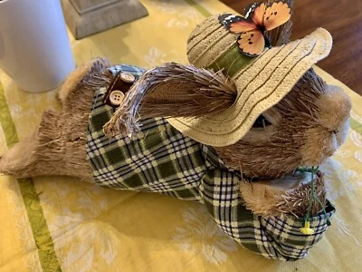 $43.99 • Buy Pier 1 Imports Lazy Day Garden Bunny -Sisal Straw Grass Easter Decoration