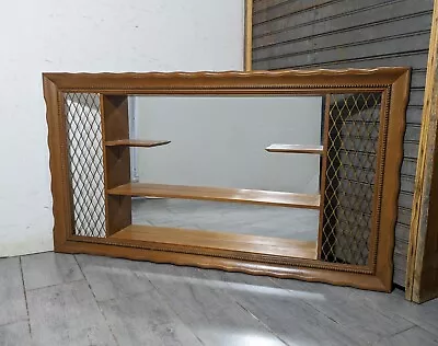 Vintage Turner Wall Mirror Wood Framed Shadow Box Curio Shelf Mid Century Modern • $342