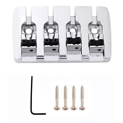 4 String Fixed Saddle Bass Bridge Top Load With Screws For Jazz Bass P Bass CR • $15.99