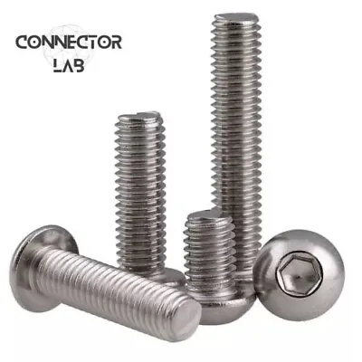 M6 Allen Bolts Button Screws 304 Stainless Steel A2 Dome  Socket Head  ALL SIZES • £0.99