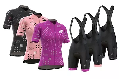 FDX Ladies Cycling Jersey Half Sleeve Bike Team Racing Top + Bib Shorts Pants Co • $86.24