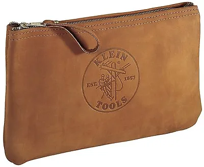 Klein Tools 5139L 12-1/2-Inch Top-Grain Leather Zipper Bag • $41.73