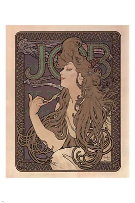 JOB CIGARETTE PAPER POSTER Alphonse Mucha FRANCE Vintage AD 1894 20x30 RARE • $9.99