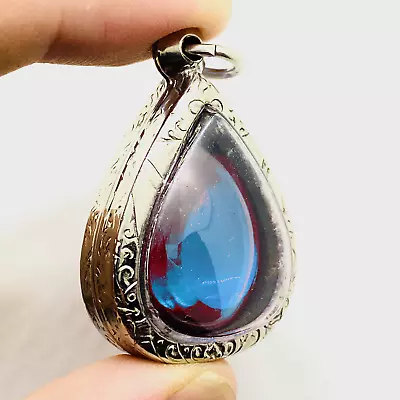 Blue Pear Naga-eye Thai Holy Real Amulet Gemstone 100%authentic Size-m • $80.10