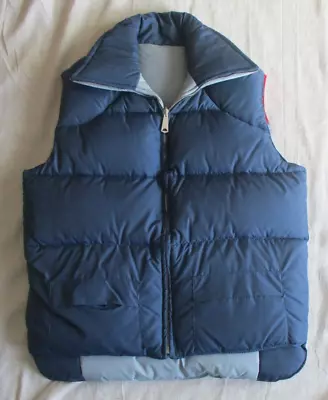 Vtg Montgomery Ward Puffer Vest Mens L 20 36 Full Zip Blue Down 80s Marty McFLy • $22.50