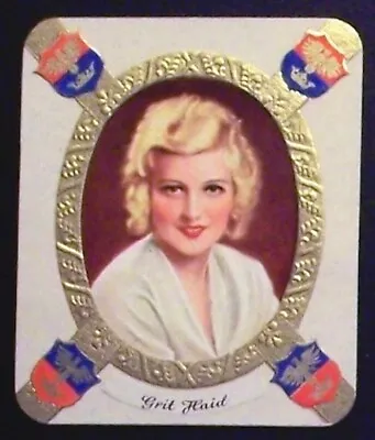 #112 Grit Haid 1934 Garbaty Film Star Series 1 Embossed Cigarette Card • $4