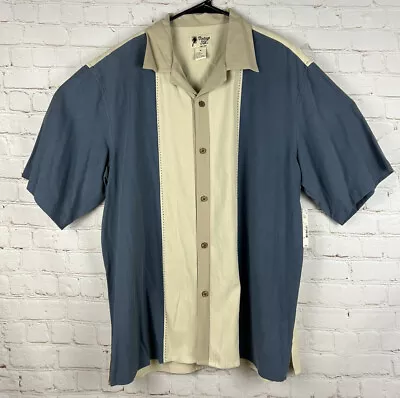 NWT Vintage Silk Men’s Silk Blend Short Sleeve Hawaiian Bowling Button Up Medium • $22.01