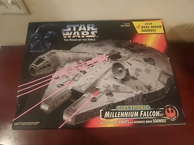 Star Wars The Power Of The Force Electronic Millennium Falcon 1995 Open Box • $185