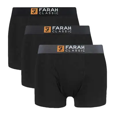 Farah Mens 3 Pack Cotton Stretch Keyhole Trunks - Boxer Shorts • £14.49