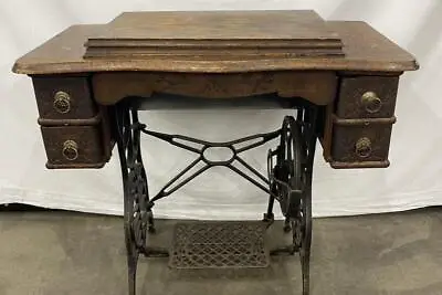 Antique Minnesota Model C Treadle Sewing Machine 4 Drawer Cabinet Needs Belt • $474.99