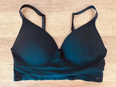 PINK Victoria's Secret Black Logo SMALL Loungin' Push Up Bralette Bra VS • $19.99