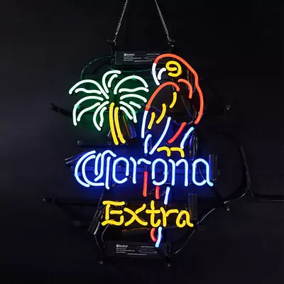 Corona Extra Parrot Real Glass Neon Sign Advertising Light Handcraft Art 19 X15  • $192.50