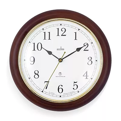 Acctim Exton Wall Clock Radio Controlled Wooden Frame Metal Bezel Wood 31.5cm • £49.30