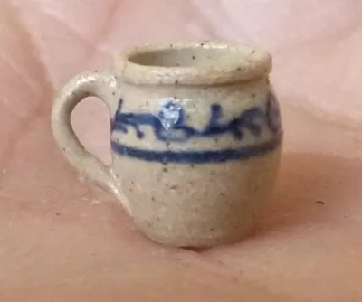 IGMA Artisan Jane Graber Miniature Stoneware Handled Coffee Mug: 1:12 Scale • $26