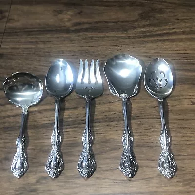 Oneida Heirloom Michelangelo Cube 5-Piece Serving Hostess Set Stainless Flatware • $56.24