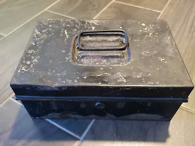 Vintage Metal Cash Lock Box Industrial Antique Security • $18.97