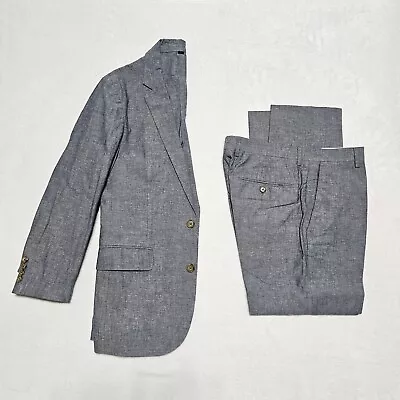 J Crew Suit Mens 34S Blazer 30x27 Pants Ludlow Somelos Cotton Linen Unstructured • $89.95