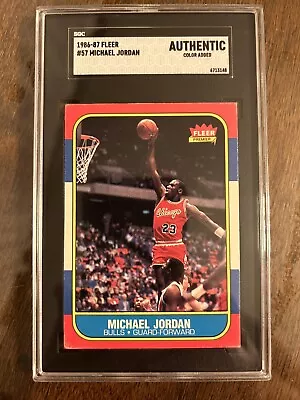 1986-87 Fleer Basketball #57 Michael Jordan RC Rookie HOF SGC GREAT INVESTMENT • $2375