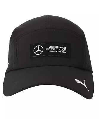 PUMA MERCEDES AMG PETRONAS F1 TEAM MOTORSPORT BASEBALL CAP METAL LOGO Black 1 • $33.99