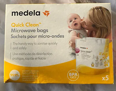 Baby Bottles Steriliser Bags Travel Holiday Microwave Bag Medela • £15.49