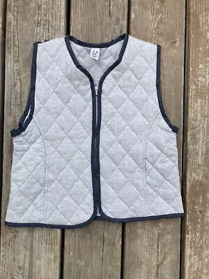 Zara Kids Girls Youth Size 7-8 Gray Navy Outdoor Quilted Vest • $12