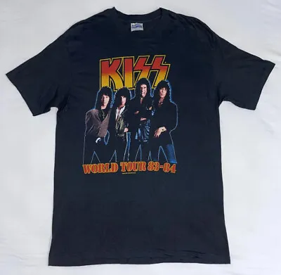 Vintage 1983-84 KISS World Tour Band T-shirt XL RARE Gene Simmons Vinnie Vincent • $185