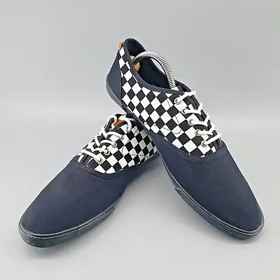 £28.87 • Buy Jack & Jones Canvas Deck Shoes Black Checkers Design Men's UK 9 Casual Lace Ups