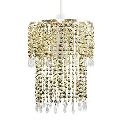 Ceiling Light Shade Pendant Lampshade Jewel Crystal Effect Easy Fit Chandelier • £11.99