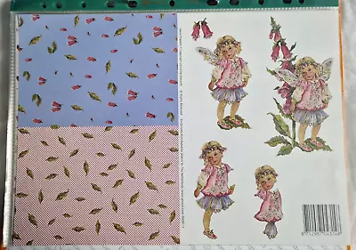 Faerie Poppets - Young Fairy In Pink & Blue - 3D Decoupage Sheet • £1.99