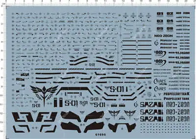 $20.97 • Buy Detail Up 1/100 MG MSN-04 SAZABI Ver.Ka Gundam Model Kit Water Decal 61698 Black