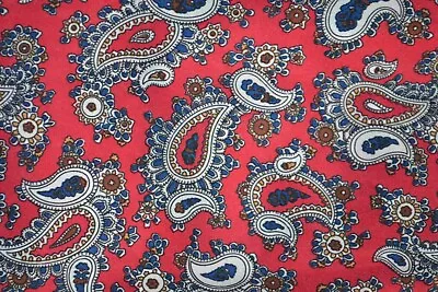 Vintage Tootal Red Polyester Cravat With Paisley Pattern • £9.99