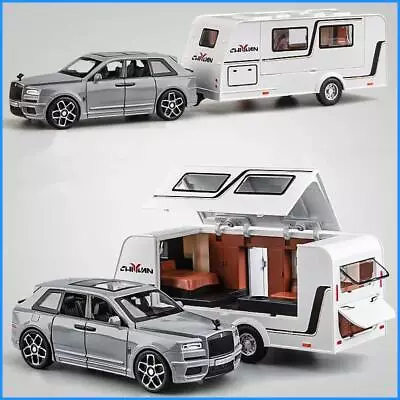 1/32 Alloy Trailer RV Truck Car Model Diecast Metal Recreational Off Road Camper • $34.39