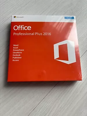 Microsoft Office Professional Plus 2016 DVD-Product Key Factory Sealed Box • £52.99