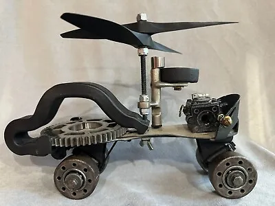 Abstract Steampunk Style Reused Metal Sculpture Helicopter Art • $59