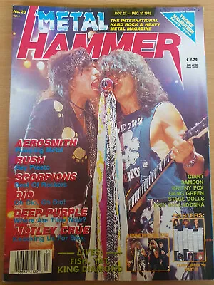 Metal Hammer Vol4 No23 1989 AerosmithDioMotley CrueDeep PurpleScorpions • £2.89