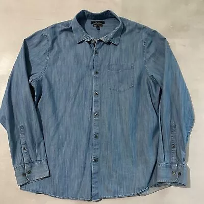 Marc Anthony Shirt Mens XL SLIM Blue Jean Long Sleeve 22 X 27 • $12.77