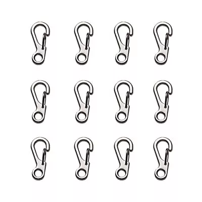 12Pcs Mini Carabiner Clip Snap Hook Buckle Clasps For Paracord Keychain Backpack • $9.65