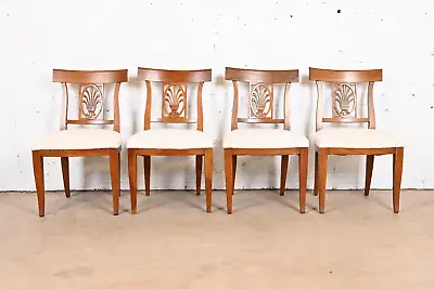 Kindel Furniture Regency Carved Fruitwood Dining Chairs Set Of Four • $1595