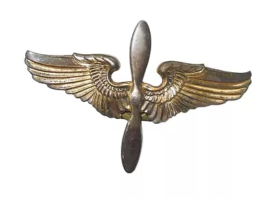 Original WWII US Army Air Force AAF Cadet Cap Hat Badge Wing & Prop STERLING • $29.99