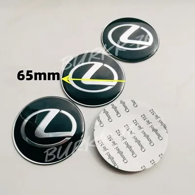 $17 • Buy 4Pcs 65mm Black Metal Wheel Center Hub Cap Stickers Decals Domed Badge For LEXUS