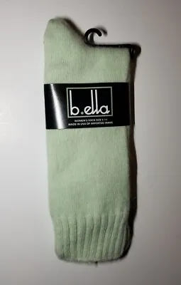 B. Ella Ladies 41% Angora Blend Crew Socks Mint Green  • $18