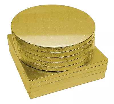 Cake Drum Boards Gold Cake Board Bulk Round Square 5 Pack Cakes Card  • £11.97