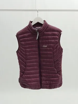 Rab Puffer Gilet Vest Microlight Goose Down Purple Aubergine Size 12 • £65