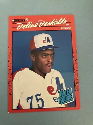 1990 Leaf Rated Rookie - #42 Delino Deshields Montreal Expos Rookie RC • $1