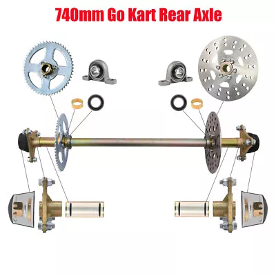 Go Kart Rear Axle Wheels Live Hub Shaft Kit Sprocket For Go Golf Carts ATV Quads • $149.95