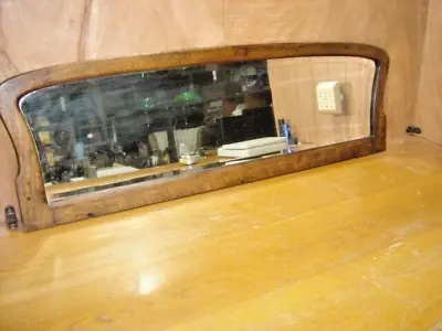 Antique ~  Salvage ~  Quarter-Sawn Oak With Shaped Beveled Mirror  #4121 • $124.99