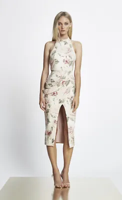 Zhivago BNWT Springtime Rose Blush Suede Halter Midi Dress Size AU 8 (US4) $495 • $325