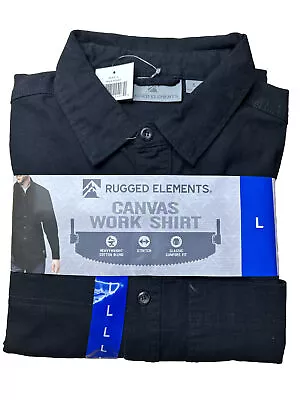 Rugged Elements Men’s Canvas Work Shirt Jacket Black LARGE • $29.99