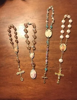 Lot Of 4 Different UNIQUE Vintage Holy Mini Pocket Rosaries- Very Cute! • $4.50