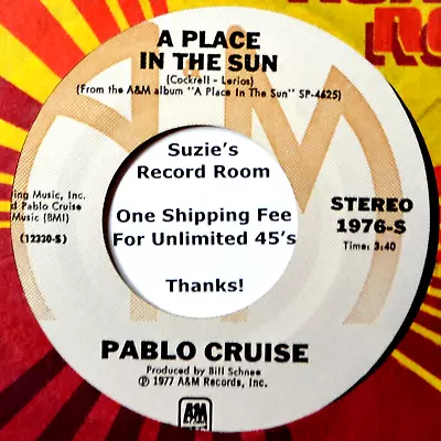 Pablo Cruise A Place In The Sun #A Jukebox 45 7  Vinyl Pop Rock -Coupons! Xx • $2.25